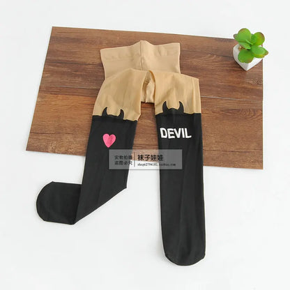 Spring autumn warm children Baby Kids tights printing Cartoon Animal Bear pantyhose cat kawaii Knee tattoo Student girl stocking