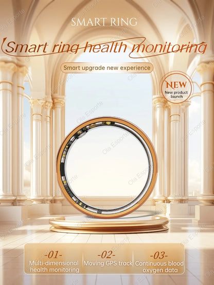 2025 New Women Gold Smart Ring Health HRV Monitor Heart Rate Sleep Monitor 10ATM Deep Waterproof Remote control Smart Ring Gifts