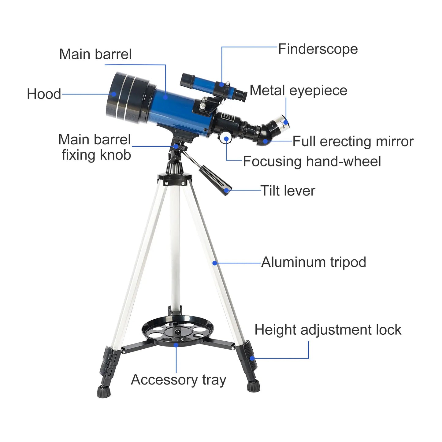 16-120x70mm Astronomical Telescope for Kids & Adults Aperture 400mm refractor Refracting Telescope for Beginners in Astronomy
