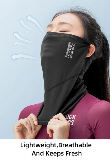 ROCKBROS Ice Silk Cycling Face Mask Summer Anti-UV Quick Dry Breathable Bike Scarf Mask  Fishing Riding Bandana Face Neck Cover