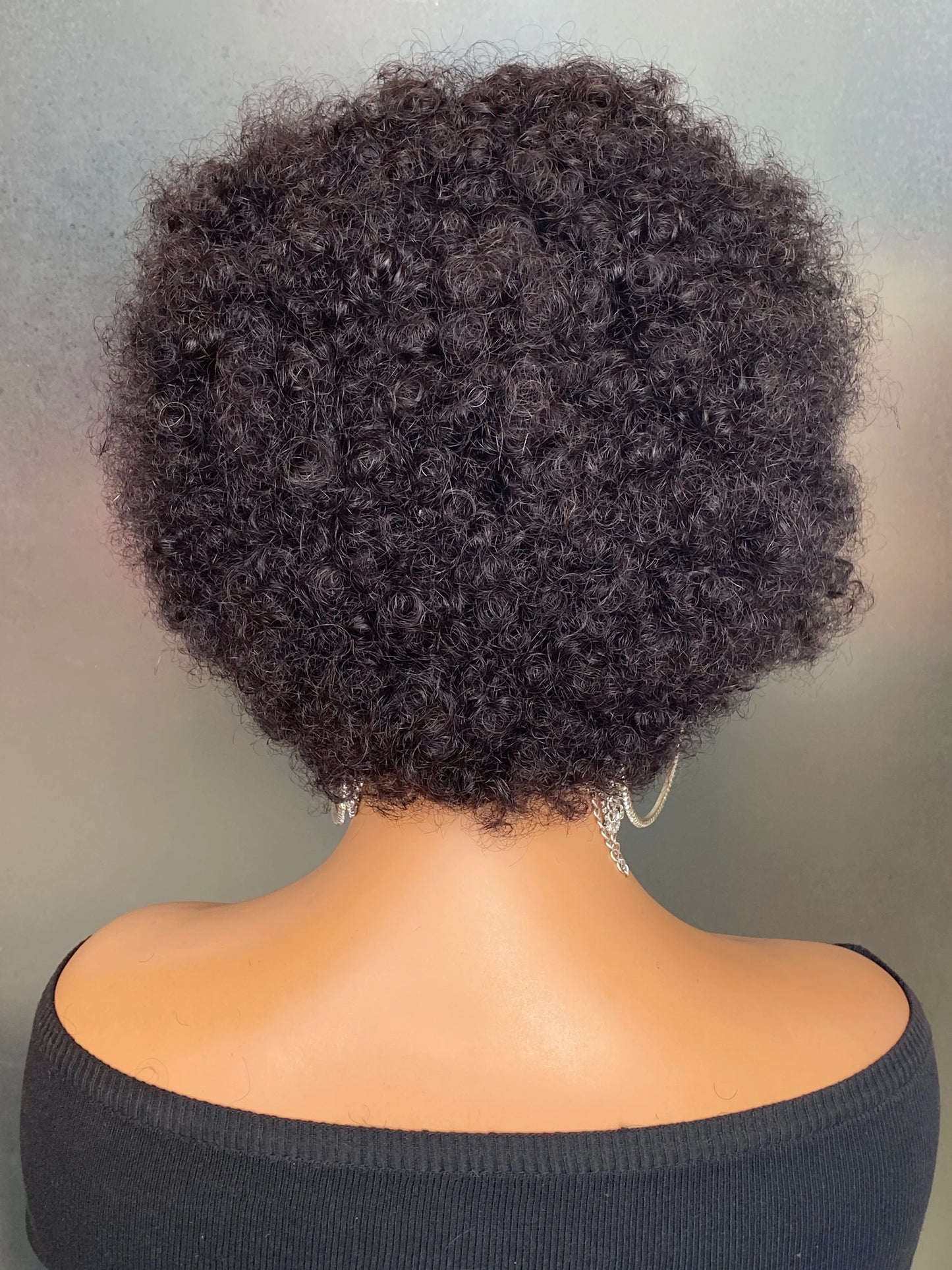 13x4 Lace Front Braided Wigs Human Hair, Pre Braided Afro Kinky Curly Wigs Afro Puff Design for Women
