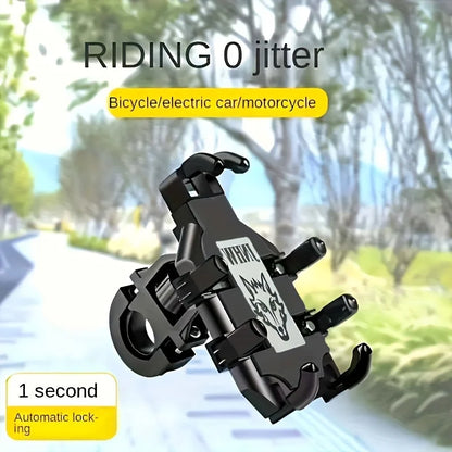 1 Pcs Super stable Motorcycle Handlebar Phone Holder 360 Degree Rotating Motorcycle Navigation Shock-proof Phone Stand Bracket