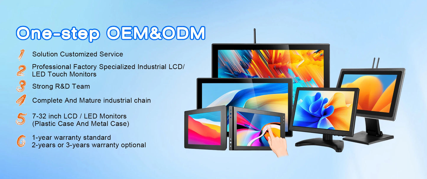 Factory Price 23.8 24 Inch FHD 4K 3840*2160 VESA Panel Mount Open Frame PCAP Touch Screen Monitor Industrial LCD Display DP/HDMI