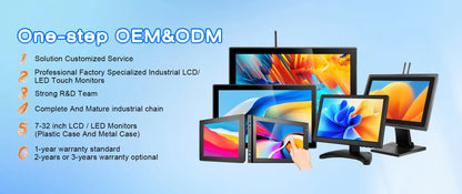 Factory Price 23.8 24 Inch FHD 4K 3840*2160 VESA Panel Mount Open Frame PCAP Touch Screen Monitor Industrial LCD Display DP/HDMI