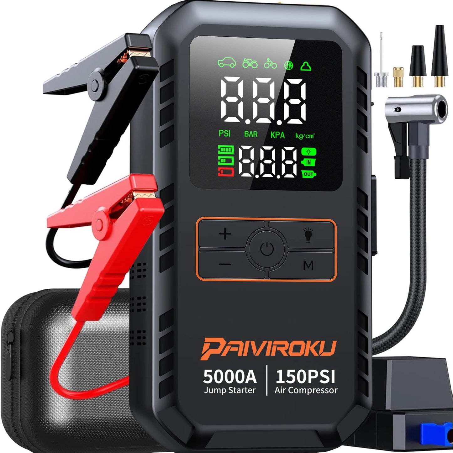 Car Jump Starter Air Compressor With Power Bank Portable Electric Pump Auto Battery Booster 12V Jump Box With Flashlight