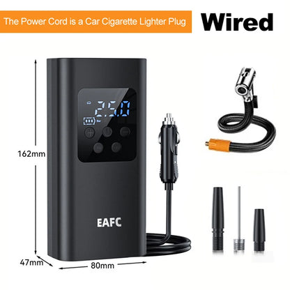 150psi Wireless/Wired Portable Tire Inflator Car Tire Inflator Pump With Digital Display Electric Inflator Mini Bicycle Air Pump