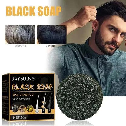 Polygonum Multiflorum Black Hair Soap Darkening Shampoo Bar Repair Gray White Color Hair Dye Shampoo For Men Women Hair Care