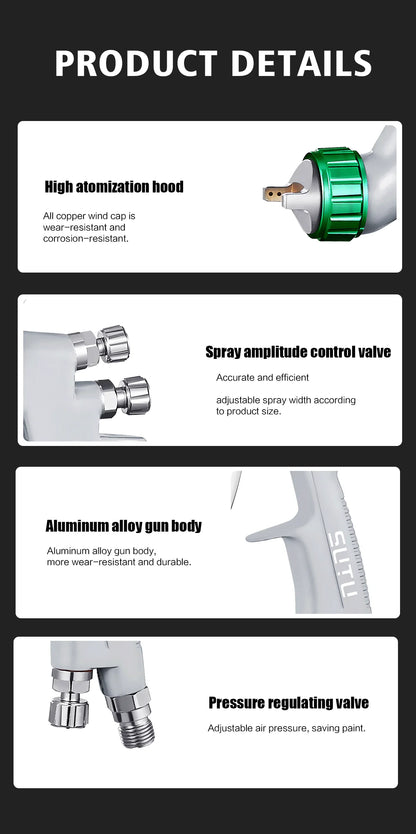 SUTU Spray Guns MINI88 High Atomization 1.0/1.2MM Nozzle Painting Gun Oil/Water Based Paint Air Spray Gun Airbrush
