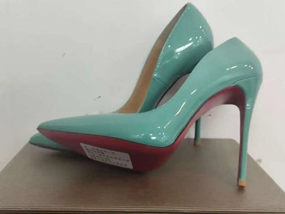 35-48 size slim high heels women's high heels sexy pointed wedding shoes party high heels patent leather neutral shoes
