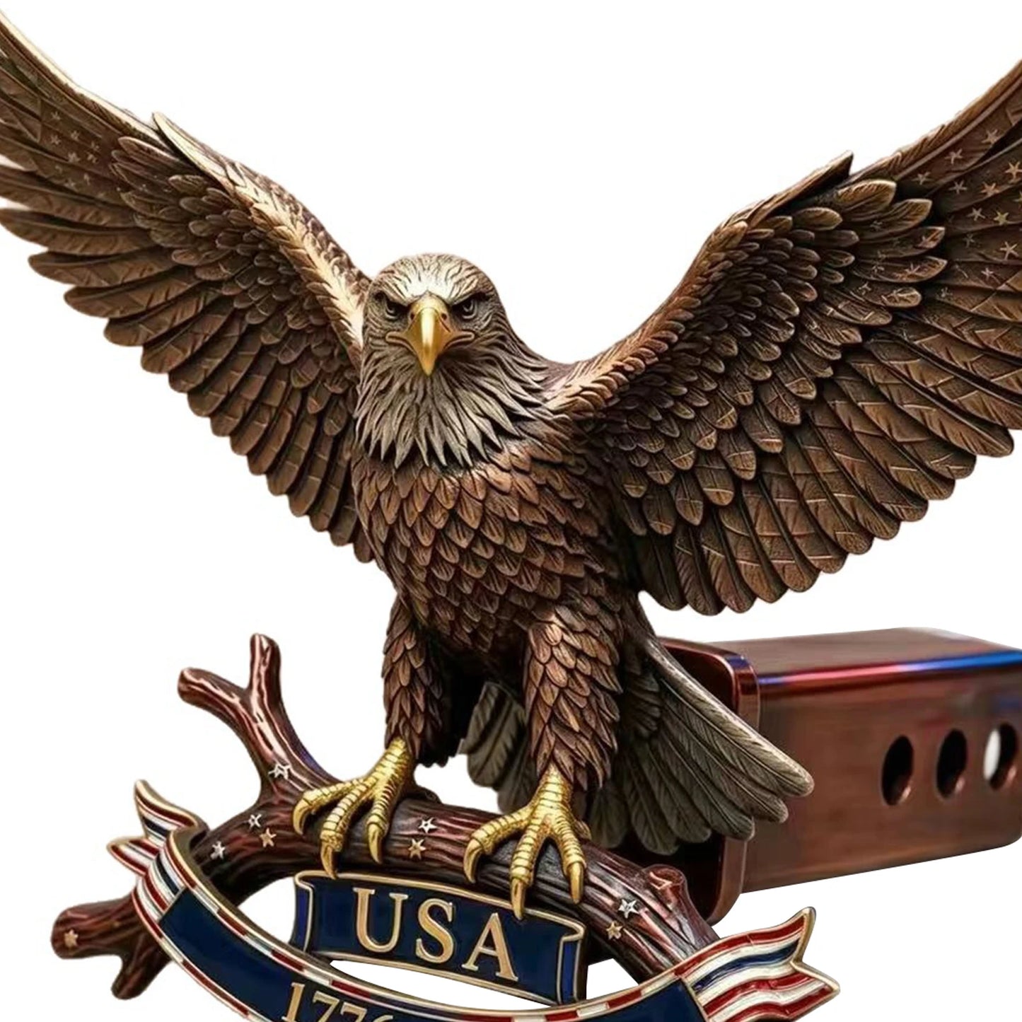 Patriotic Bald Eagle Hitch Cover USA 250th Anniversary Hitch Cover for Most Pickup Trucks SUVs and Campervans Vehicle Decoration