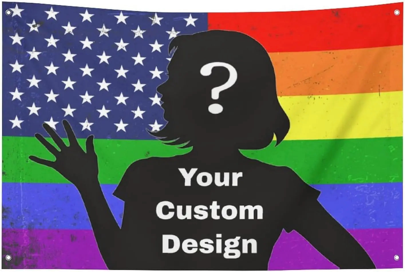 Custom Personalized Rainbow Lgbt Pride Flag, Design Your Photo for Christmas Decor Party University Dorm Bedrooms 3x5 with 4G