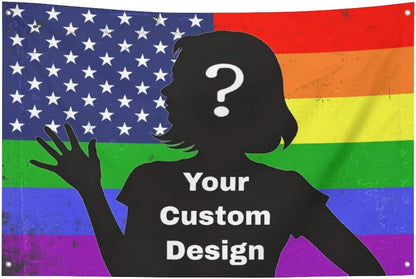 Custom Personalized Rainbow Lgbt Pride Flag, Design Your Photo for Christmas Decor Party University Dorm Bedrooms 3x5 with 4G