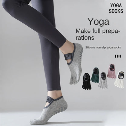 1 pair of women's five finger socks, professional anti slip yoga socks, Pilates fitness socks