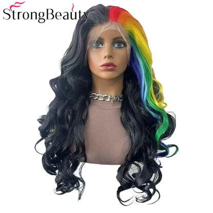 StrongBeauty Long Lace Front Wigs Synthetic Wavy Women Wig Heat Resistant Hair