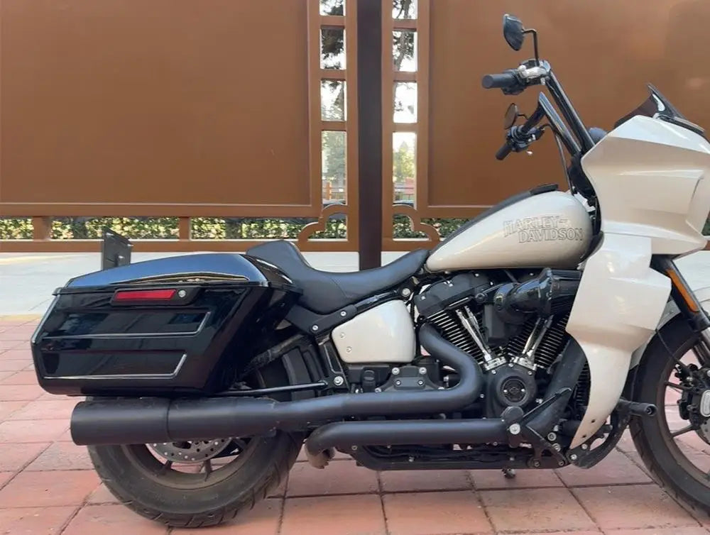 Motorcycle Hard Chopped Performance Saddlebag Bags&Carbon Fiber Latch Kit For Harley Touring Road King RG Street Glide 2014-2023