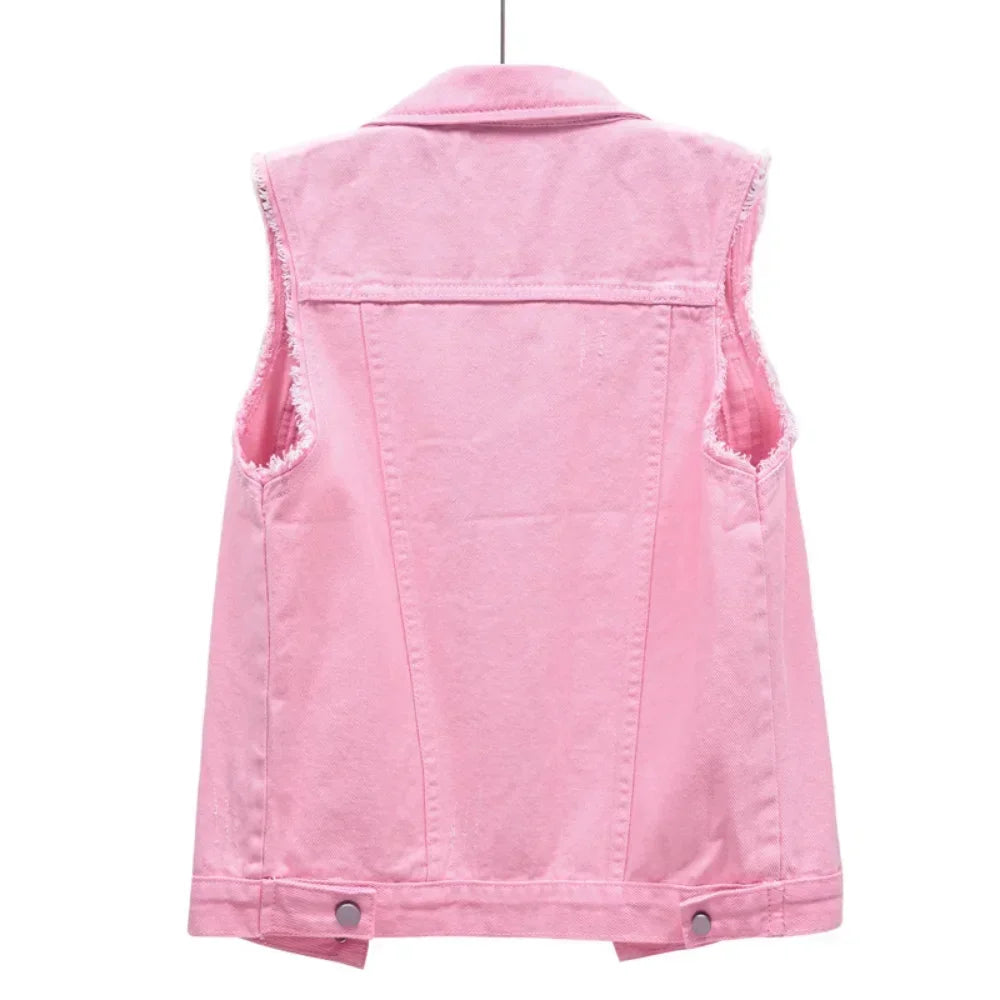 Coats Fashion Clothes Casual Vintage Elegant Sleeveless Denim Vest for Women Jacket Spring Streetwear Women Clothing Autumn