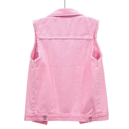 Coats Fashion Clothes Casual Vintage Elegant Sleeveless Denim Vest for Women Jacket Spring Streetwear Women Clothing Autumn