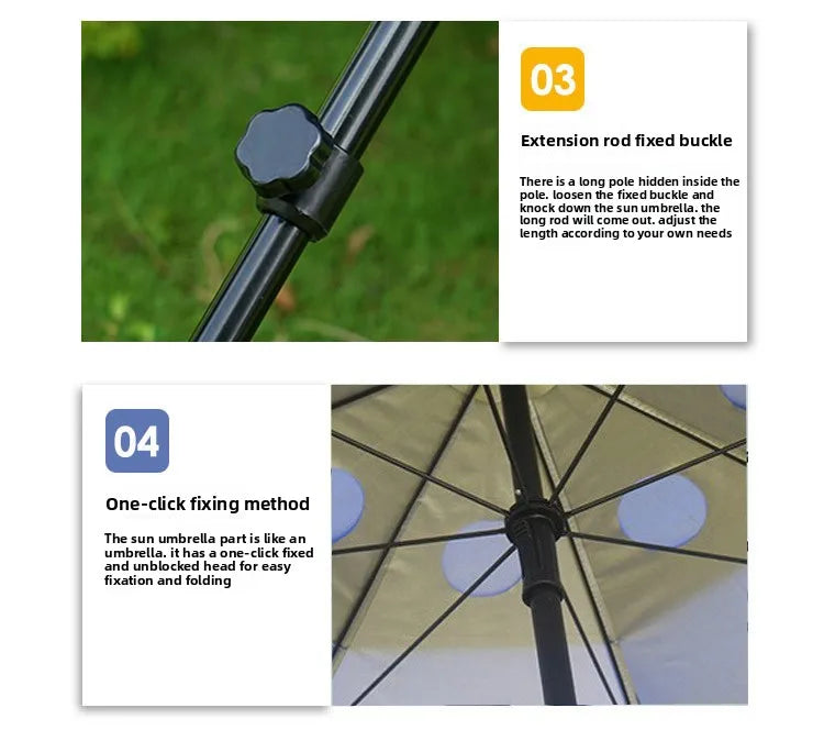 2.4 Meters with Window Breathable Windproof Outdoor Portable Beach Fishing Dual-purpose Tent Umbrella Beach Umbrella