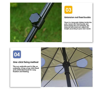 2.4 Meters with Window Breathable Windproof Outdoor Portable Beach Fishing Dual-purpose Tent Umbrella Beach Umbrella