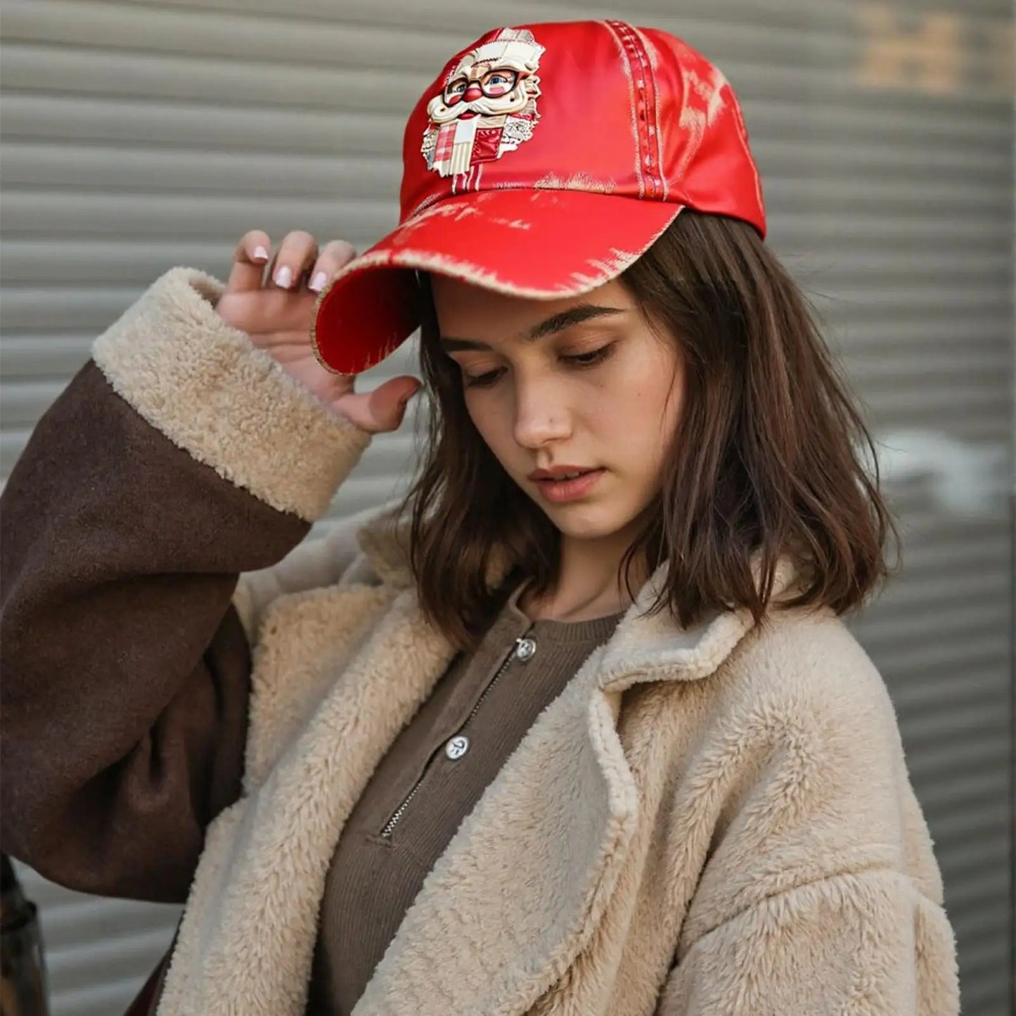 Baseball Hats for Men Christmas Red Funny Vintage Santa Claus Printed Baseball Hat New Unisex Fashion Trucker Caps