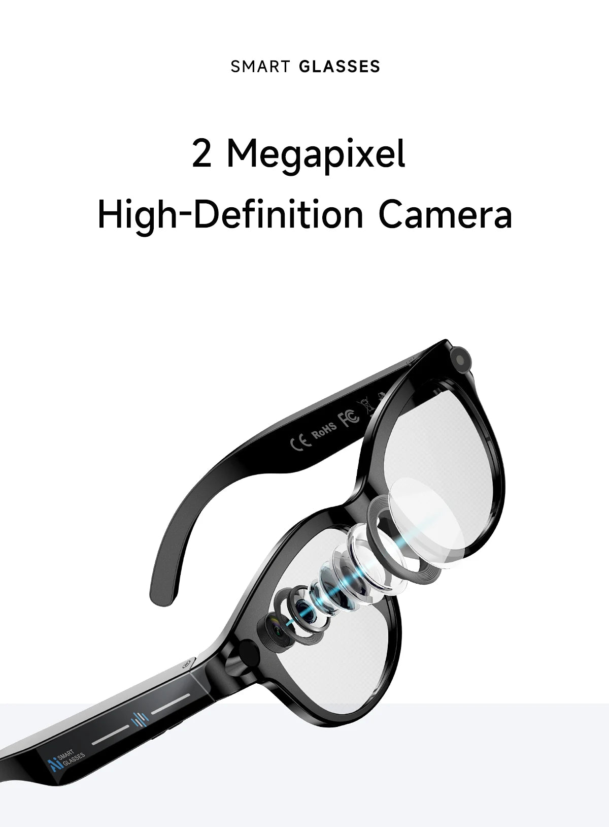 2026 New Smart Glasses Listening To Music Open Listening AI Translation AI Voice Assistant AI Image Recognition Smart Glasses