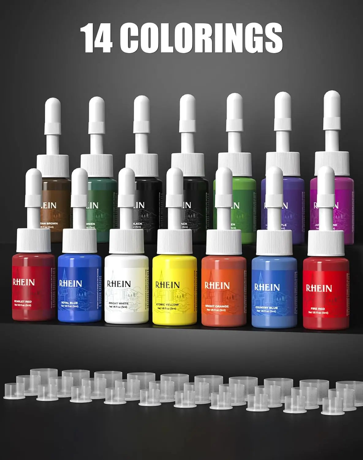 Complete Wireless Tattoo Machine Kit with 2 Batteries, 20 Needles, and 14 Ink Colors for Professional Tattooing Supplies