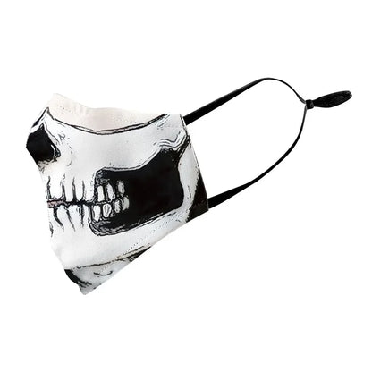 3D Printed Horror Skull Pattern Mask Ghost Zombie Half Face Masks Unisex Adjustable Party Mascara Halloween Carnival for Adult