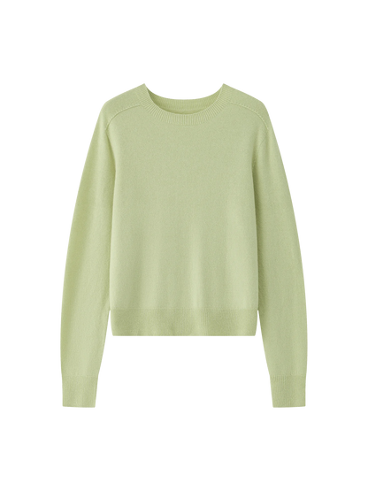 FSLE 100% Wool Seamless One-piece Knit Shirt Sweater For Women Autumn Winter New Design Wool Crew Neck Versatile Casual Sweater