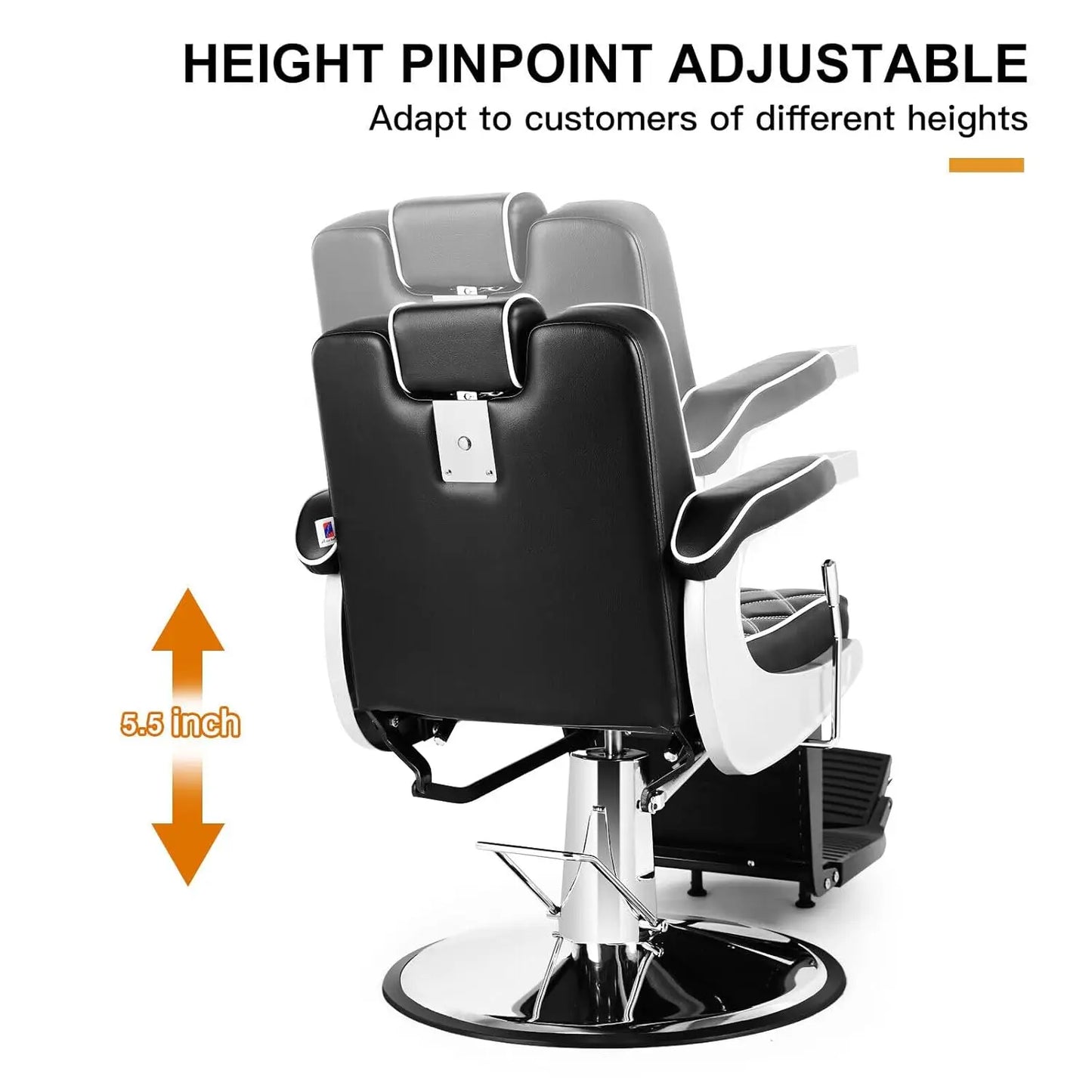 All Purpose Barber Wide Backrest Reclining Salon for Hair Stylist Tattoo Makeup Chair for Salon, Customized