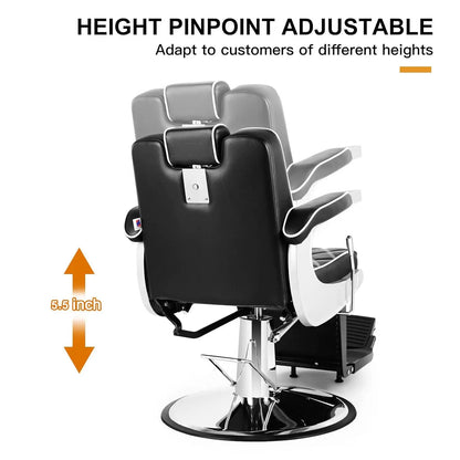 All Purpose Barber Wide Backrest Reclining Salon for Hair Stylist Tattoo Makeup Chair for Salon, Customized