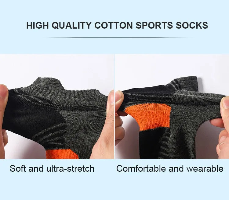 5 Pairs Men's Four Season Cotton Breathable Sports Socks Set Male Sport Ankle Socks Basketball Running Socks For Men