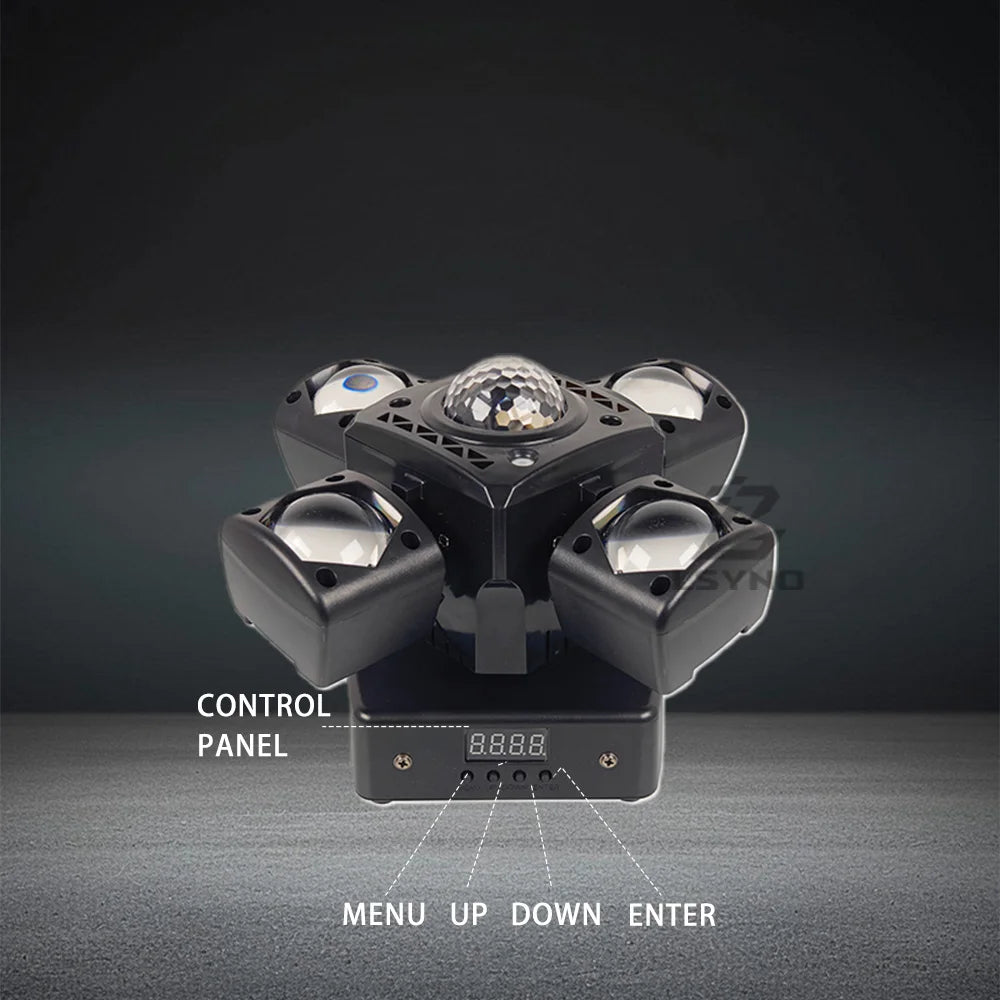 4-Arm Mini Disco Party Light Remote Control 80W LED Beam Moving Head DJ Light DMX Strobe Stage Effect For Club Wedding Events