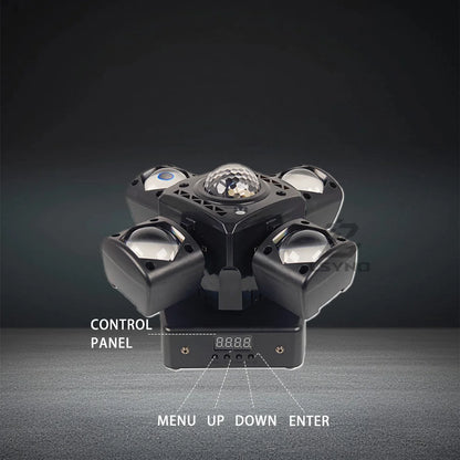 4-Arm Mini Disco Party Light Remote Control 80W LED Beam Moving Head DJ Light DMX Strobe Stage Effect For Club Wedding Events