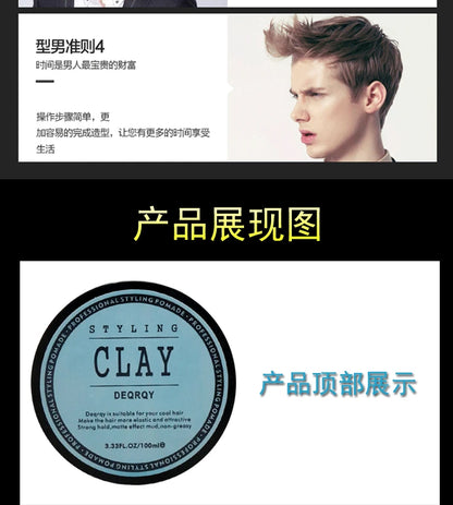 Fashion Matte Finished Hair Styling Clay Daily Use Mens Hair Clay High Strong Hold Low Shine Hair Styling Wax creme para cabelos
