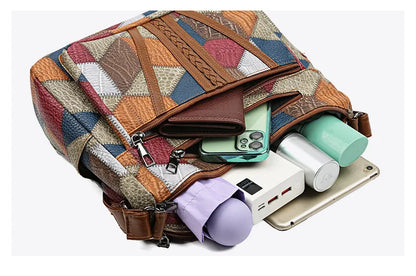 Women's Elegant Vintage Crossbody Bag Trendy HandBag Fashion Multi-pockets Shoulder Bag All-match Retro Crossbody Bag for Daily