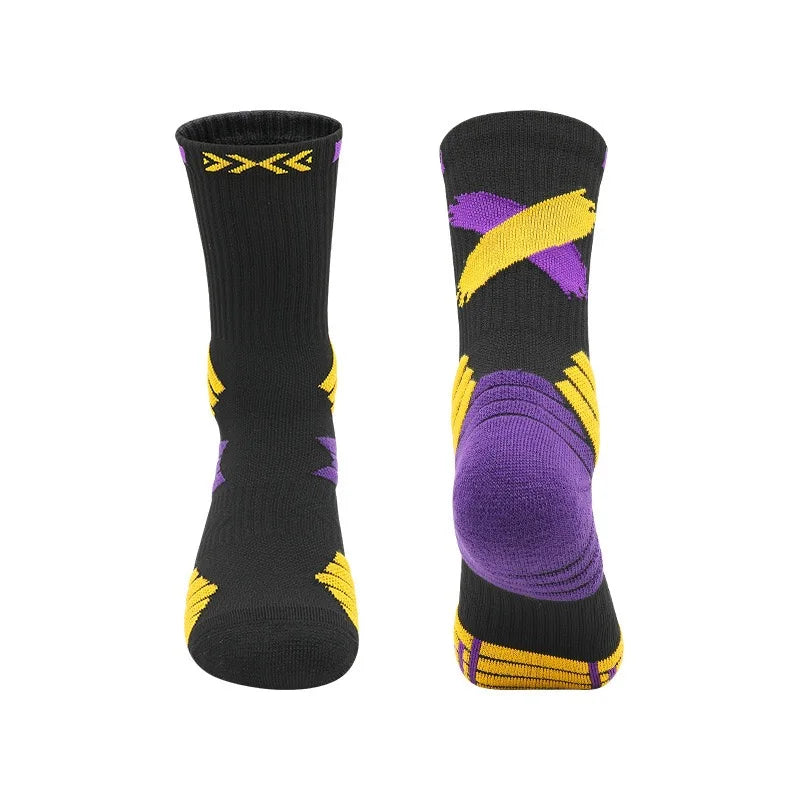 Practical Basketball Socks for Man Kids Thickened Towel Bottom Professional Medium Tube Sports for Elite Running Cycling