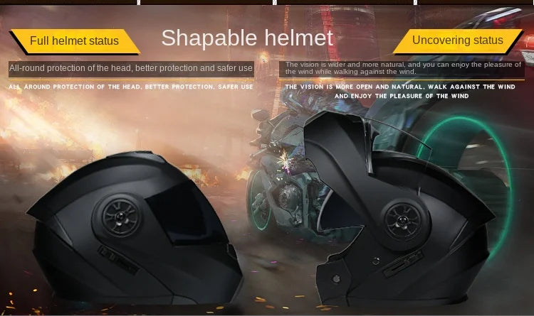 ORZ new motorcycle helmet with dual sunshades full face racing Bluetooth modular flip helmet for men and women DOT approval