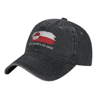 MAGA Make America Go Away  Men Women Baseball Caps Greenland Distressed Denim Caps Hat Classic Outdoor Summer Gift Headwear