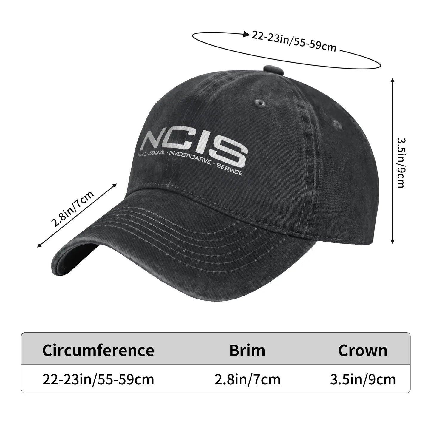 NCIS Naval Criminal Investigative Service Baseball Cap Retro Distressed Washed  Sun Cap Unisex Outdoor Unstructured Soft Hats
