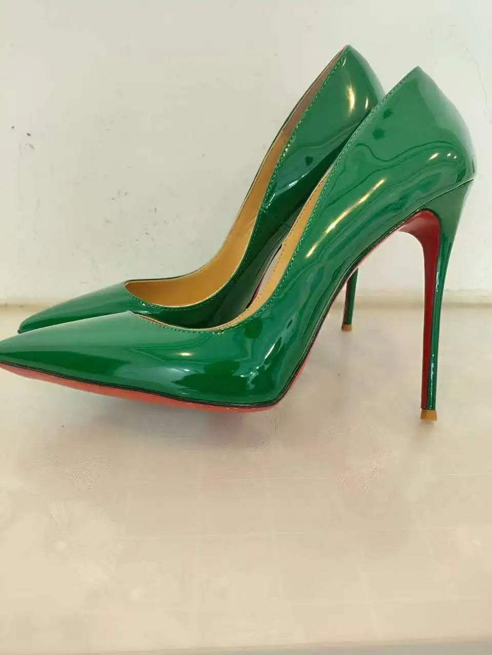 35-48 size slim high heels women's high heels sexy pointed wedding shoes party high heels patent leather neutral shoes
