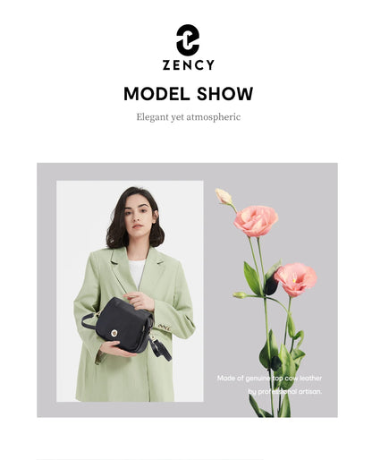 Zency Women Soft Leather Elegant Small Handbags Roomy Crossbody Bag With High Quality Vintage Hardware For Girls Leisure Purses