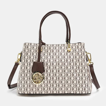 CH Letter Printed Handbag Light Luxury Brand Letter Pendant Design Fashionable and High-quality PU Leather Tote Bag