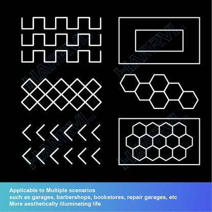Hexagon Dimmable LED Ceiling Light Modern Honeycomb Panel with 3-Level Dimming 100%/50%/20% for Living Room Bedroom Salon Garage