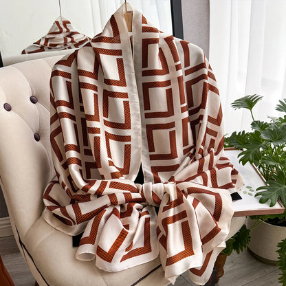 Luxury Brand Scarf Spring Summer Women Beach Sunscreen Fashion Party Shawl China Quality Silk Lady Popular Print Scarves Hijab