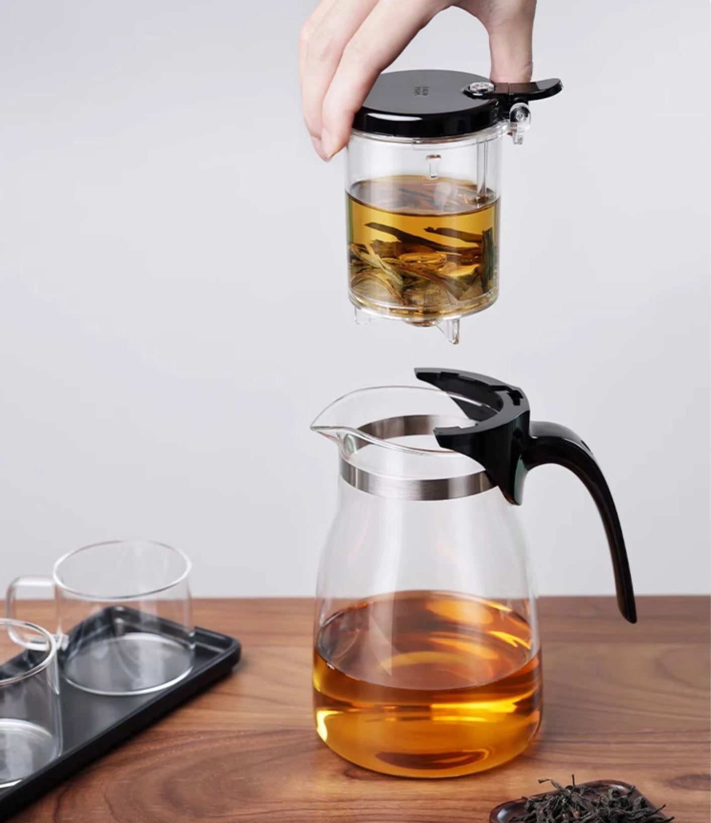 SAMADOYO elegant cup insulation separation bubble teapot heat-resistant glass teapot simple filter tea cup