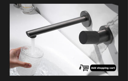 Luxury brass gun gray wall mounted shower system, wall mounted design with constant temperature LED digital display bathroom Tap