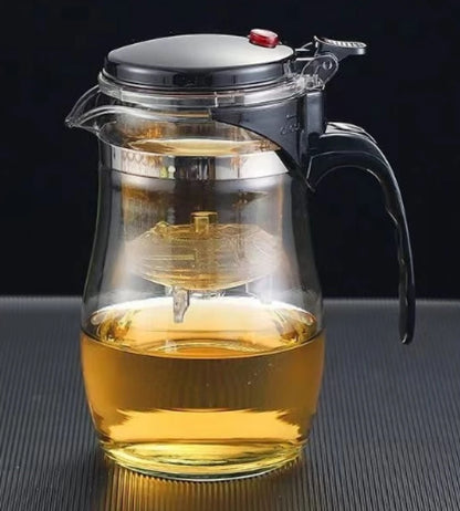 【Household Tea Infuser Kettle】Heat-Resistant Glass Tea Pot with Separator - for Loose Leaf Tea, Herbal Tea & Flower Tea