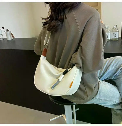 2025 New Fashion Crossbody Bag Simple Wide Shoulder Strap Design Single Shoulder Bag Original Style Commuting Dumpling Women Bag