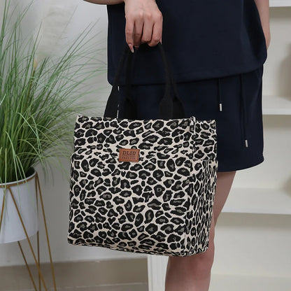 New Thickened Knitted Tote Bag, Floral Pattern Retro Large Capacity Handbag for Work  tote bag Shopping Daily Use School Commute