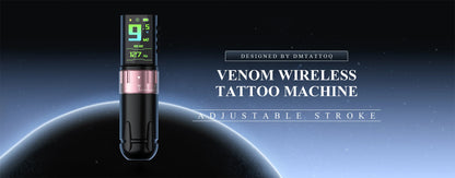 DM Venom 2.4-4.2MM Stroke Wireless Tattoo Machine LED Large Touch Screen 2300mAh Battery Suitable for Permanent Body Art